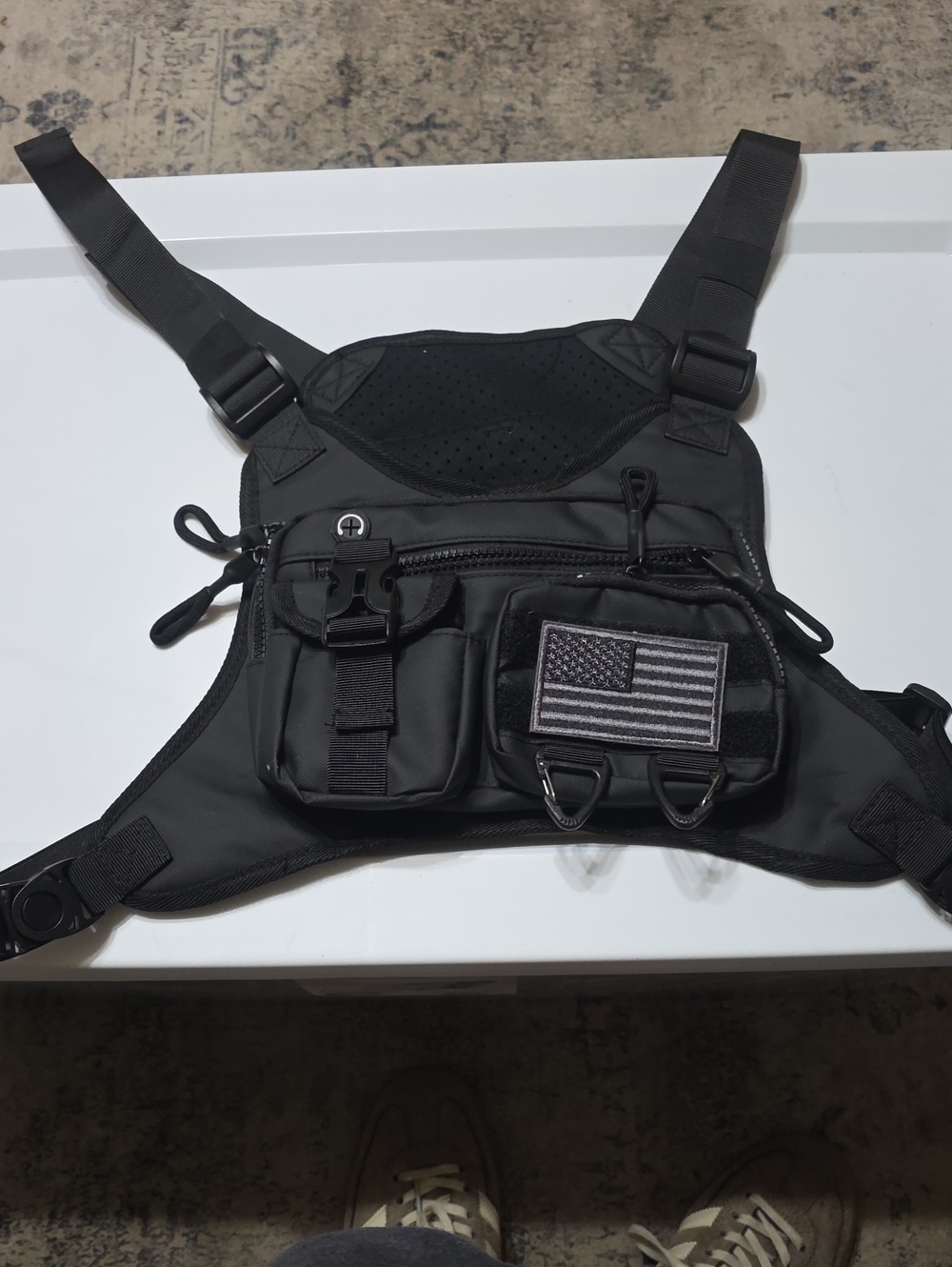 Utility Chest Rig Belt Bag in Black